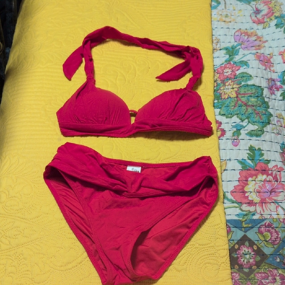 Vibrant Red Bikini Set